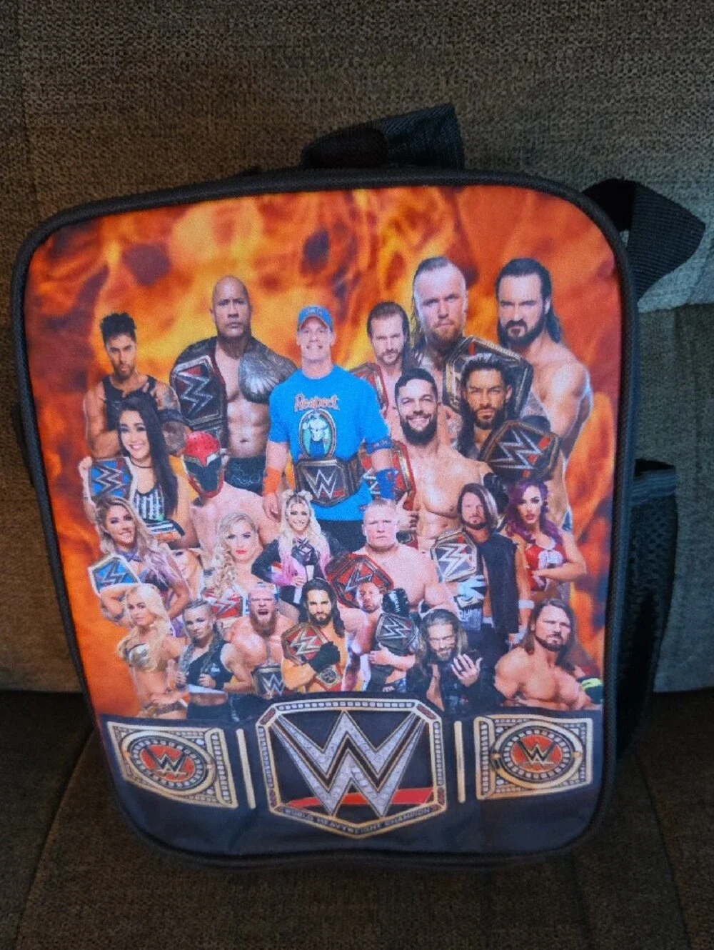 WWE Orange and Black Wrestlers Graphic Backpack Set